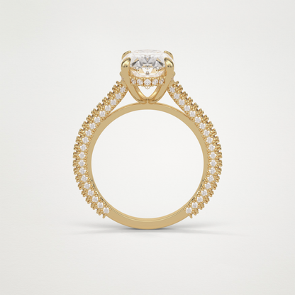 Oval Pave & Hidden Halo Lab Grown Diamond Engagement Ring