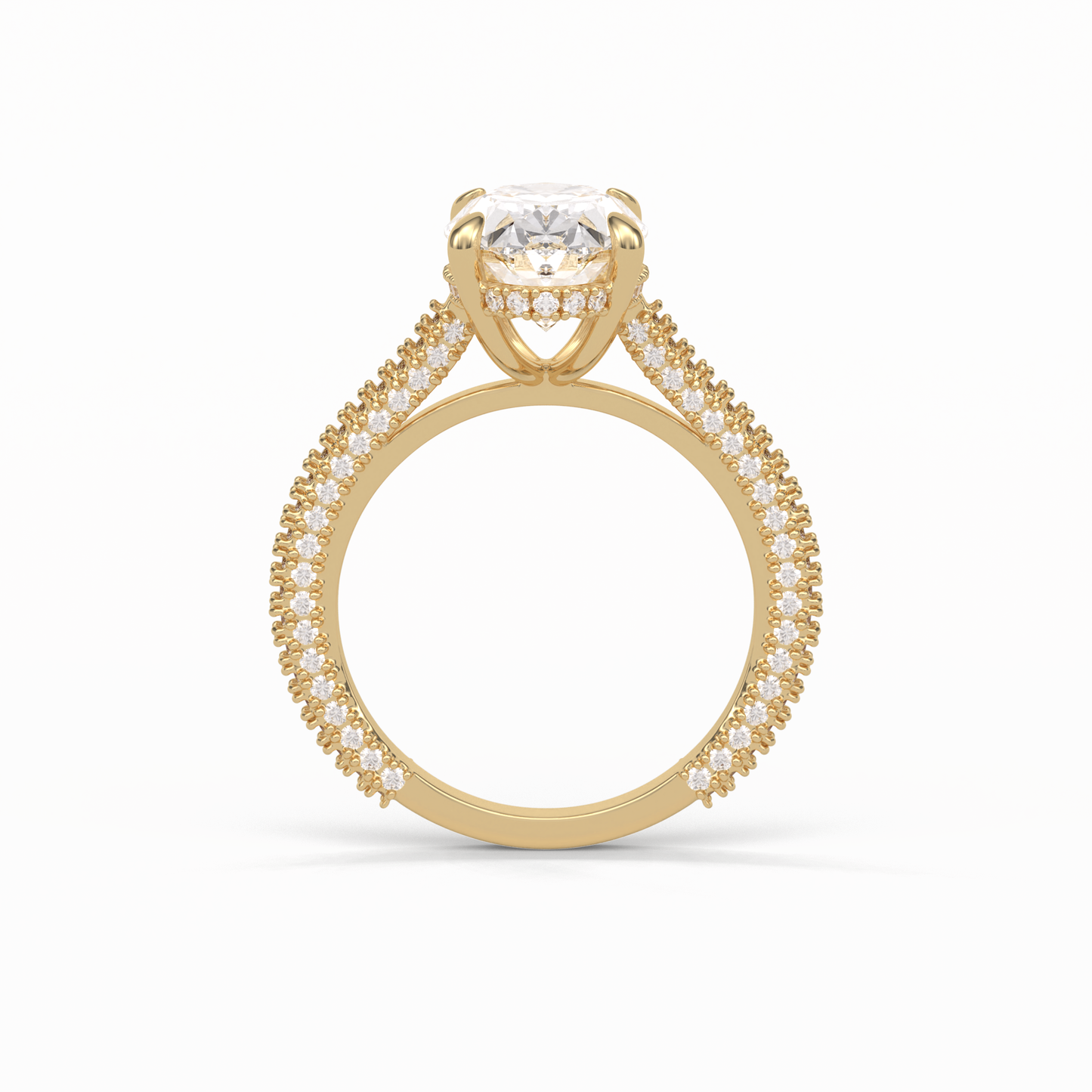 Oval Pave & Hidden Halo Lab Grown Diamond Engagement Ring