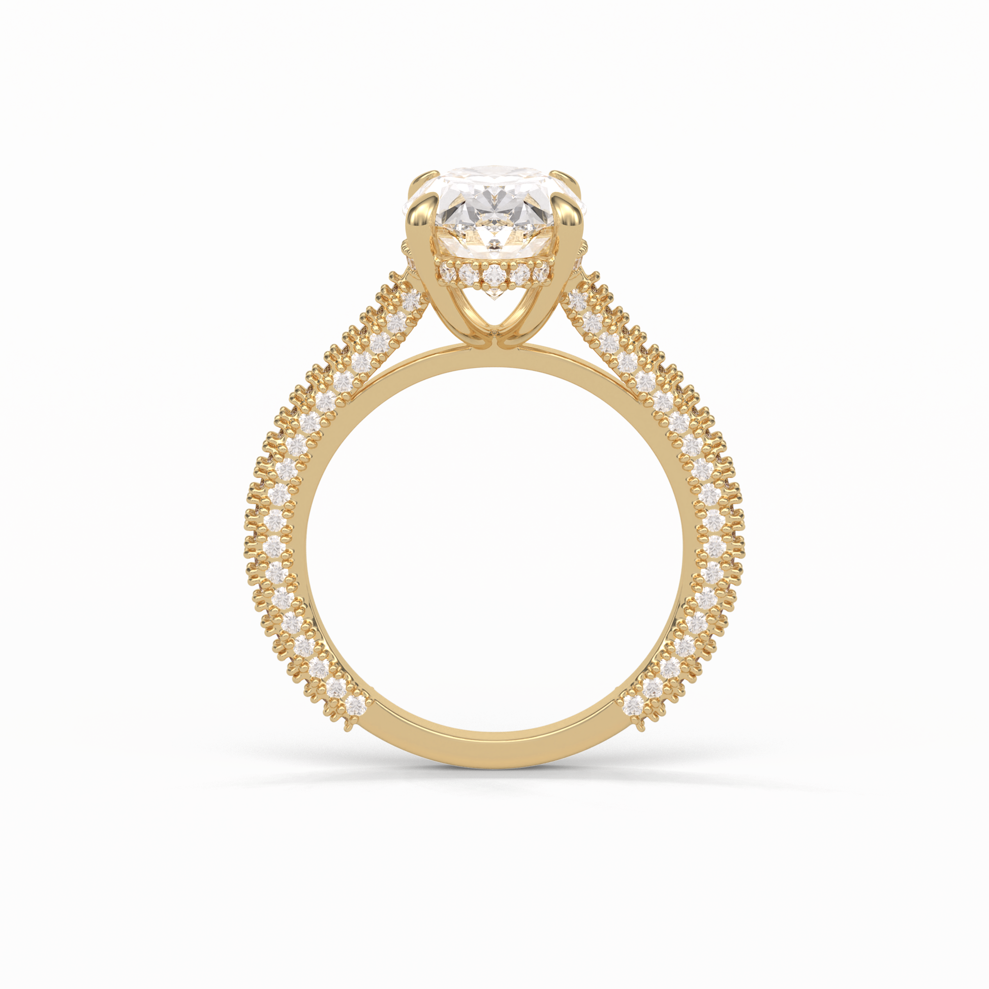Oval Pave & Hidden Halo Lab Grown Diamond Engagement Ring