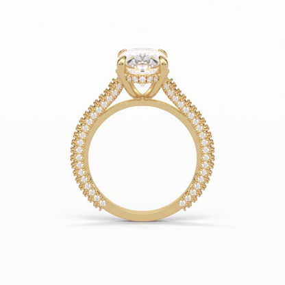 Oval Pave & Hidden Halo Lab Grown Diamond Engagement Ring
