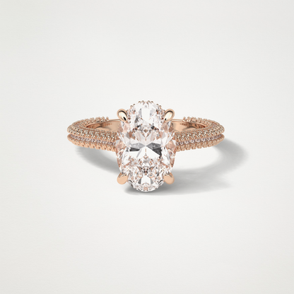 Oval Pave & Hidden Halo Lab Grown Diamond Engagement Ring