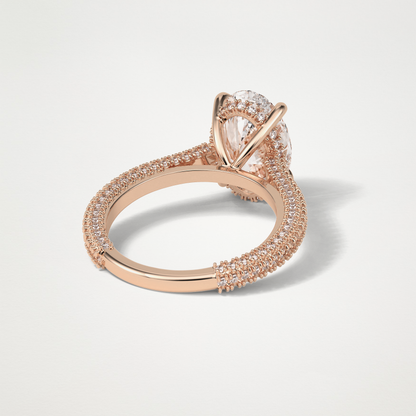 Oval Pave & Hidden Halo Lab Grown Diamond Engagement Ring