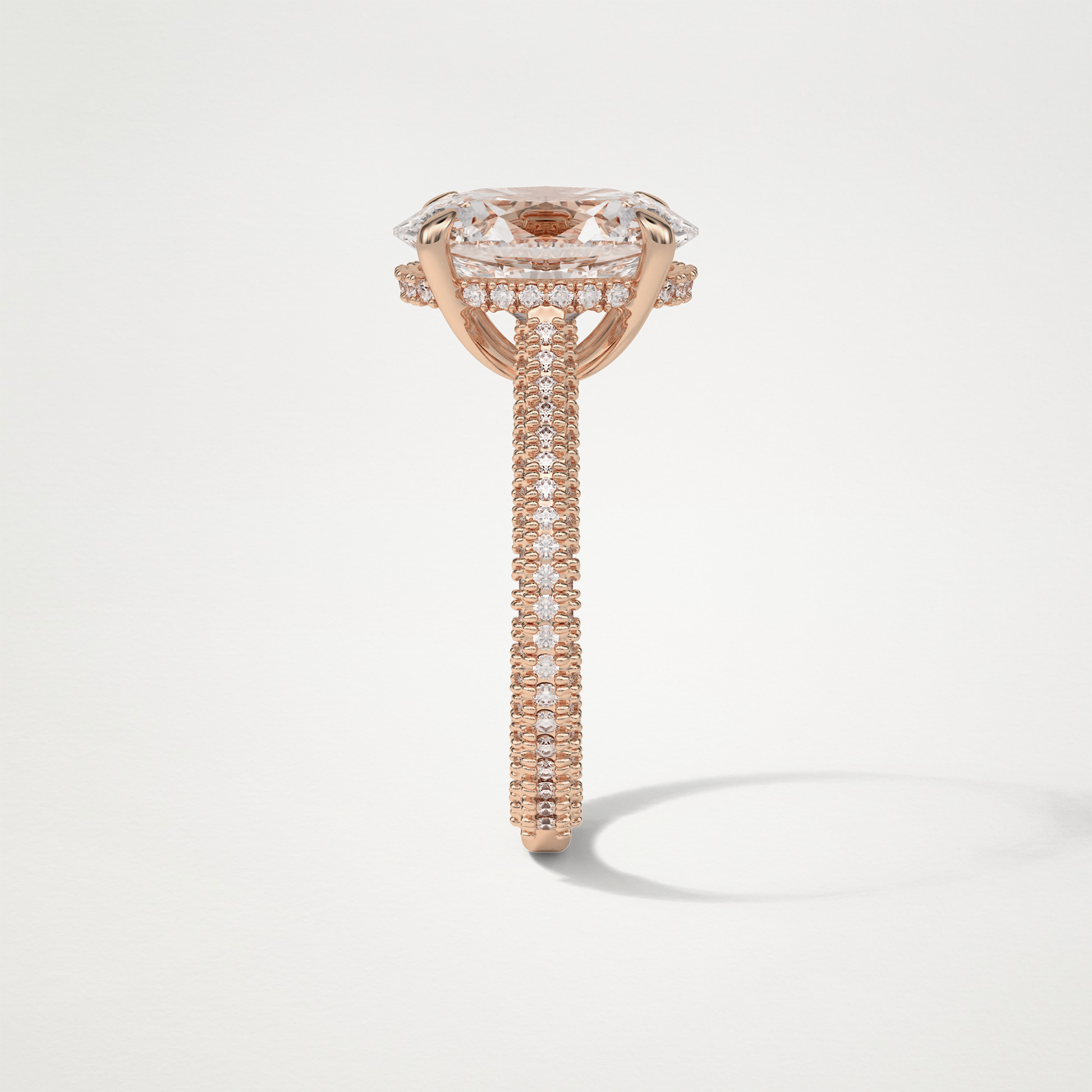 Oval Pave & Hidden Halo Lab Grown Diamond Engagement Ring