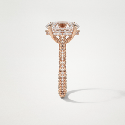 Oval Pave & Hidden Halo Lab Grown Diamond Engagement Ring