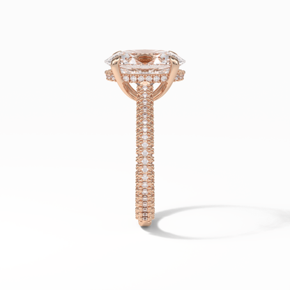 Oval Pave & Hidden Halo Lab Grown Diamond Engagement Ring