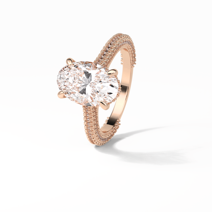 Oval Pave & Hidden Halo Lab Grown Diamond Engagement Ring