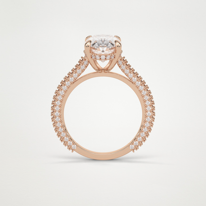 Oval Pave & Hidden Halo Lab Grown Diamond Engagement Ring