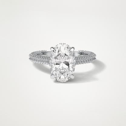 Oval Pave & Hidden Halo Lab Grown Diamond Engagement Ring