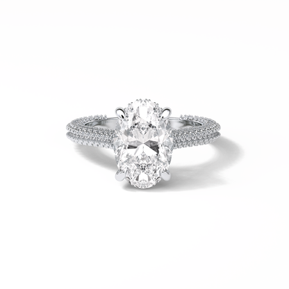 Oval Pave & Hidden Halo Lab Grown Diamond Engagement Ring