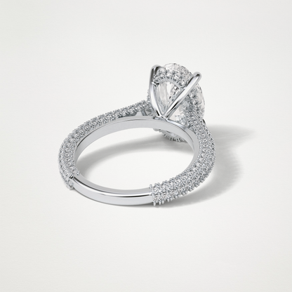 Oval Pave & Hidden Halo Lab Grown Diamond Engagement Ring