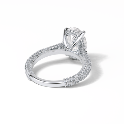 Oval Pave & Hidden Halo Lab Grown Diamond Engagement Ring