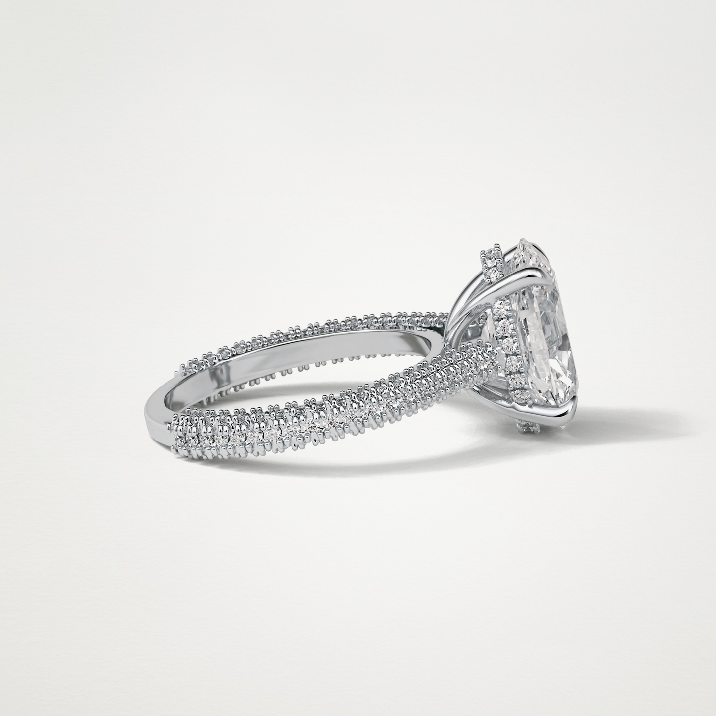Oval Pave & Hidden Halo Lab Grown Diamond Engagement Ring