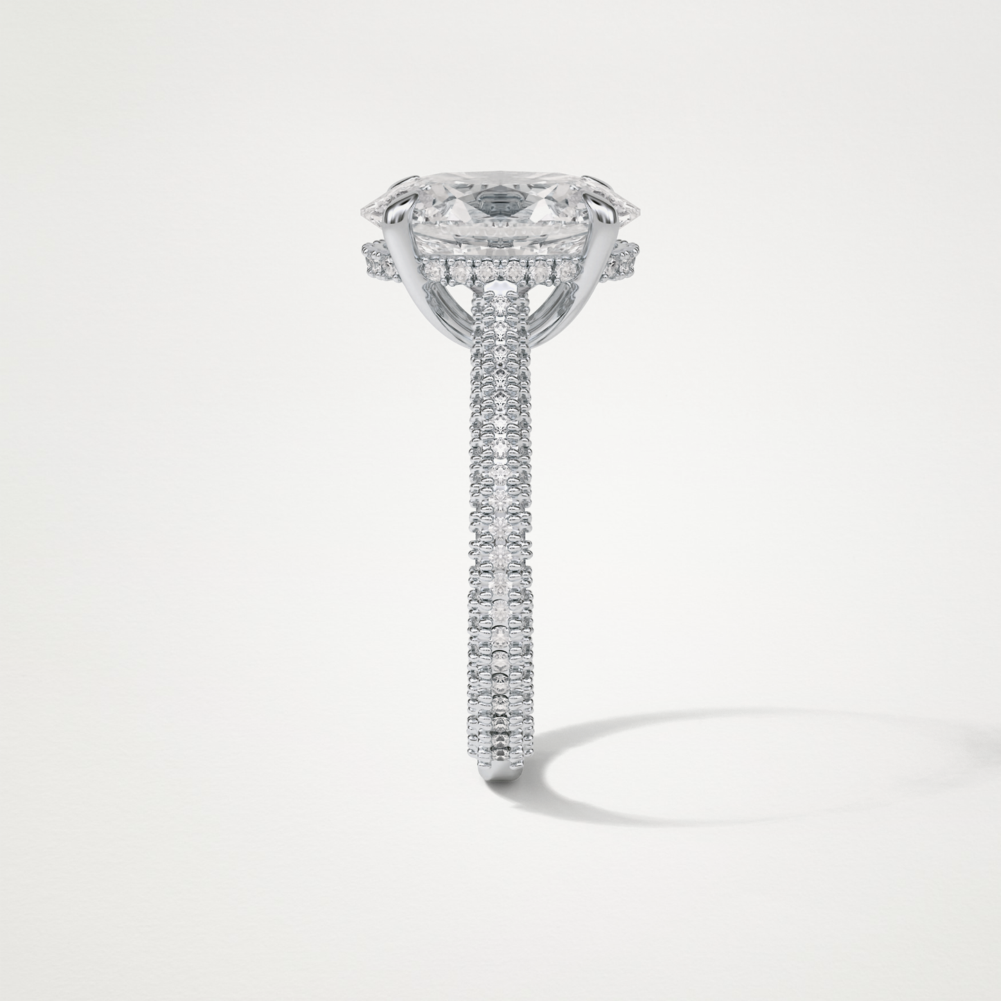 Oval Pave & Hidden Halo Lab Grown Diamond Engagement Ring