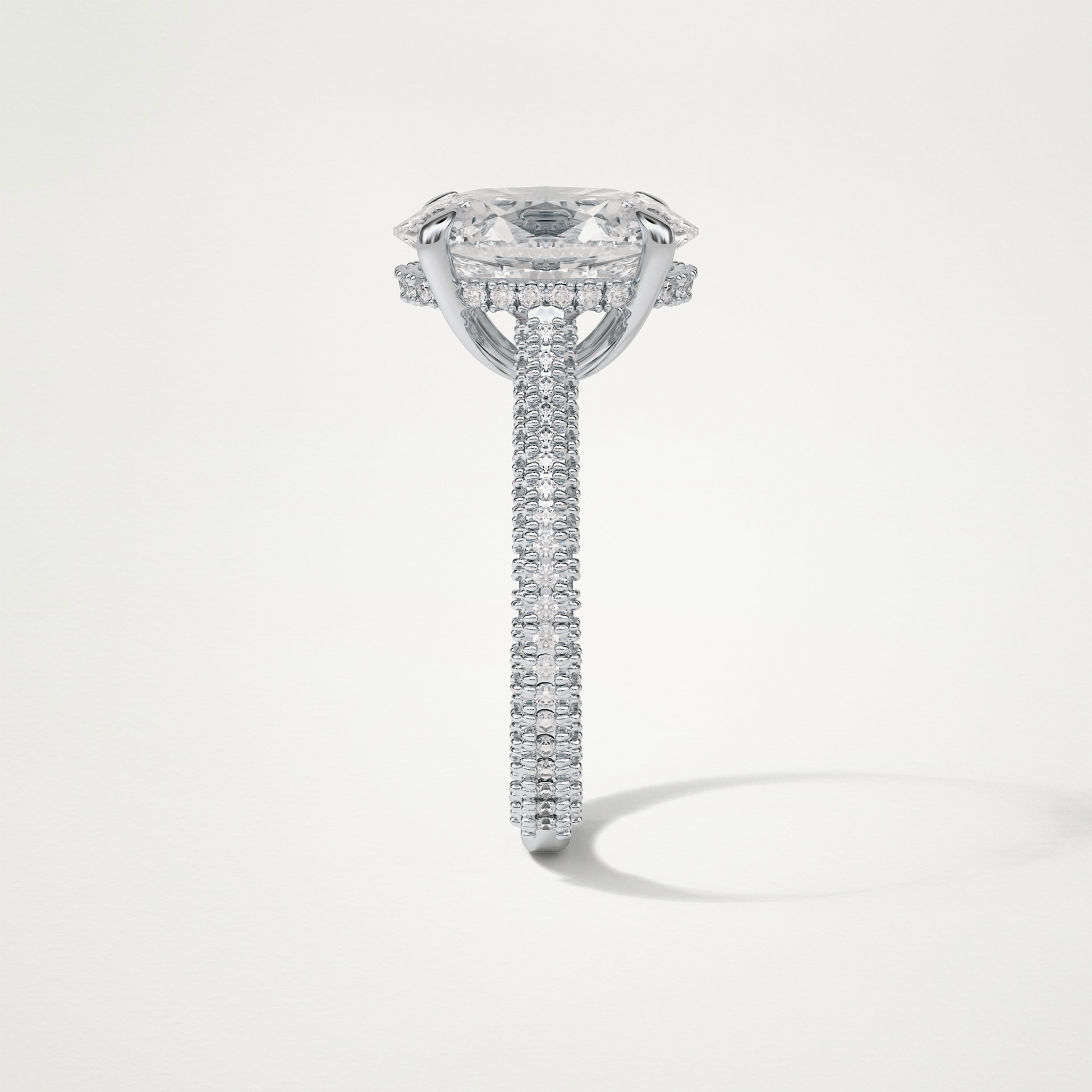 Oval Pave & Hidden Halo Lab Grown Diamond Engagement Ring