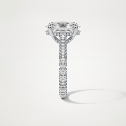 Oval Pave & Hidden Halo Lab Grown Diamond Engagement Ring