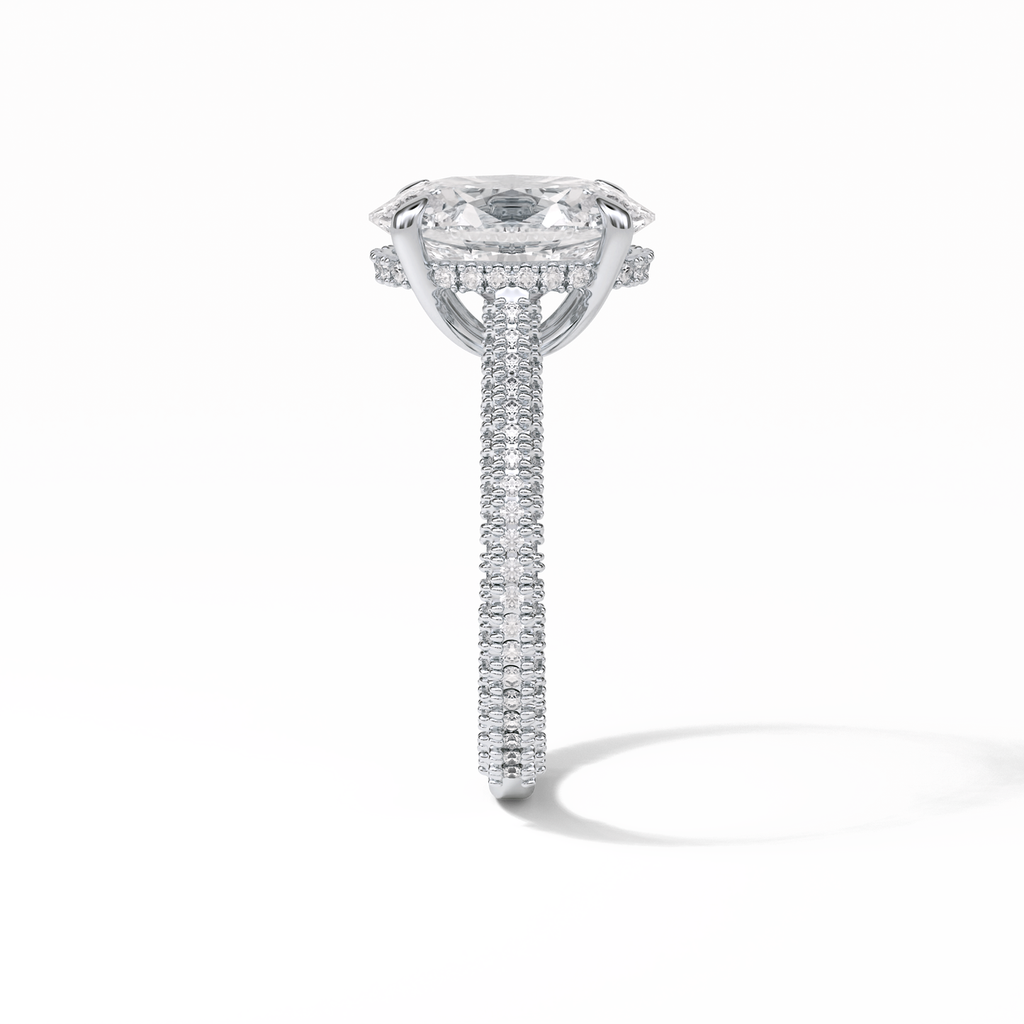 Oval Pave & Hidden Halo Lab Grown Diamond Engagement Ring
