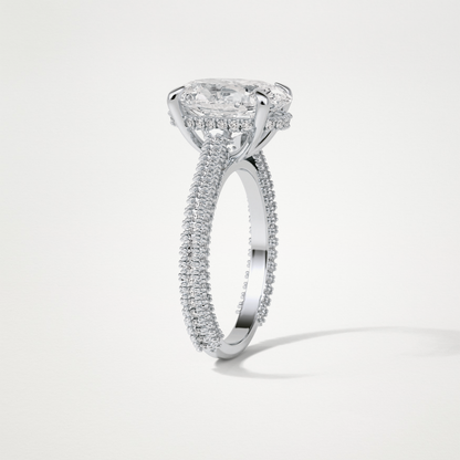 Oval Pave & Hidden Halo Lab Grown Diamond Engagement Ring