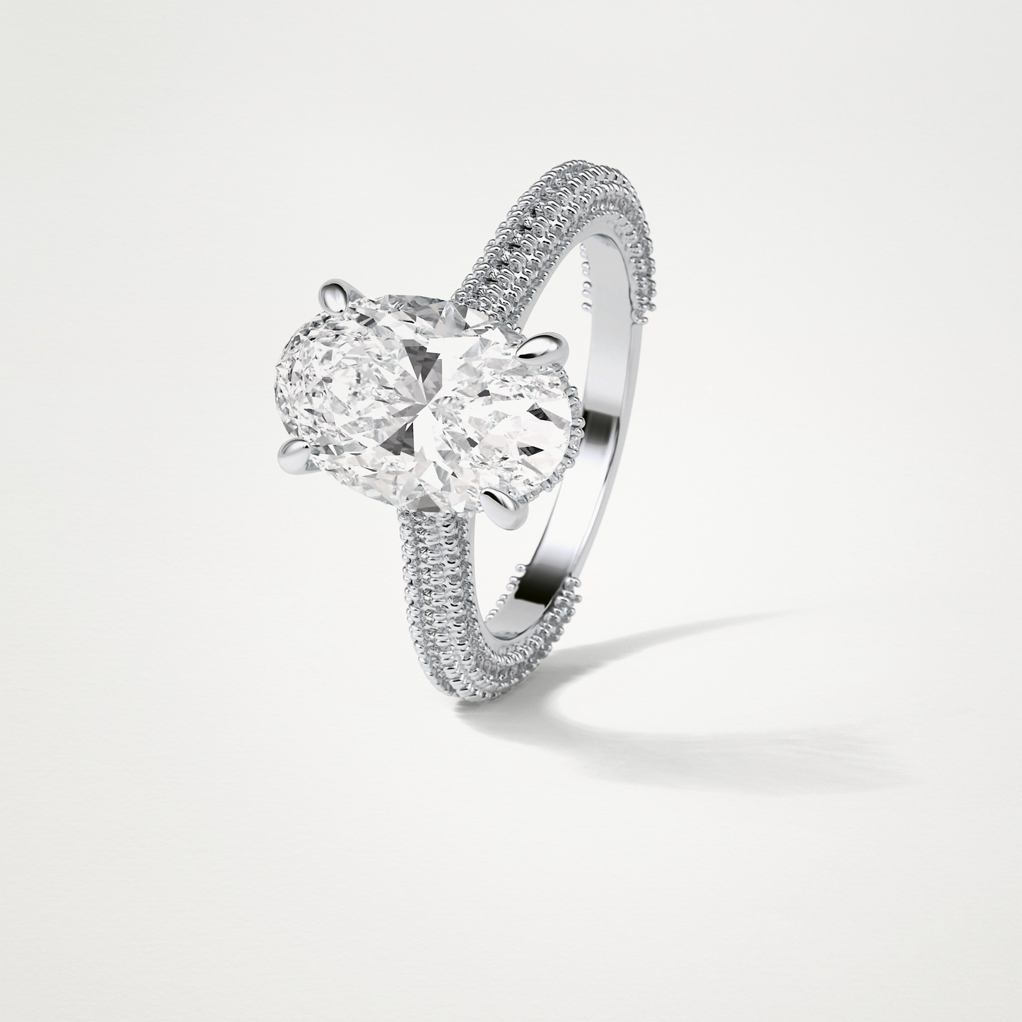 Oval Pave & Hidden Halo Lab Grown Diamond Engagement Ring