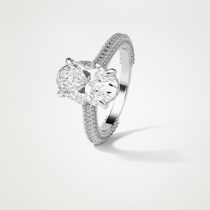 Oval Pave & Hidden Halo Lab Grown Diamond Engagement Ring