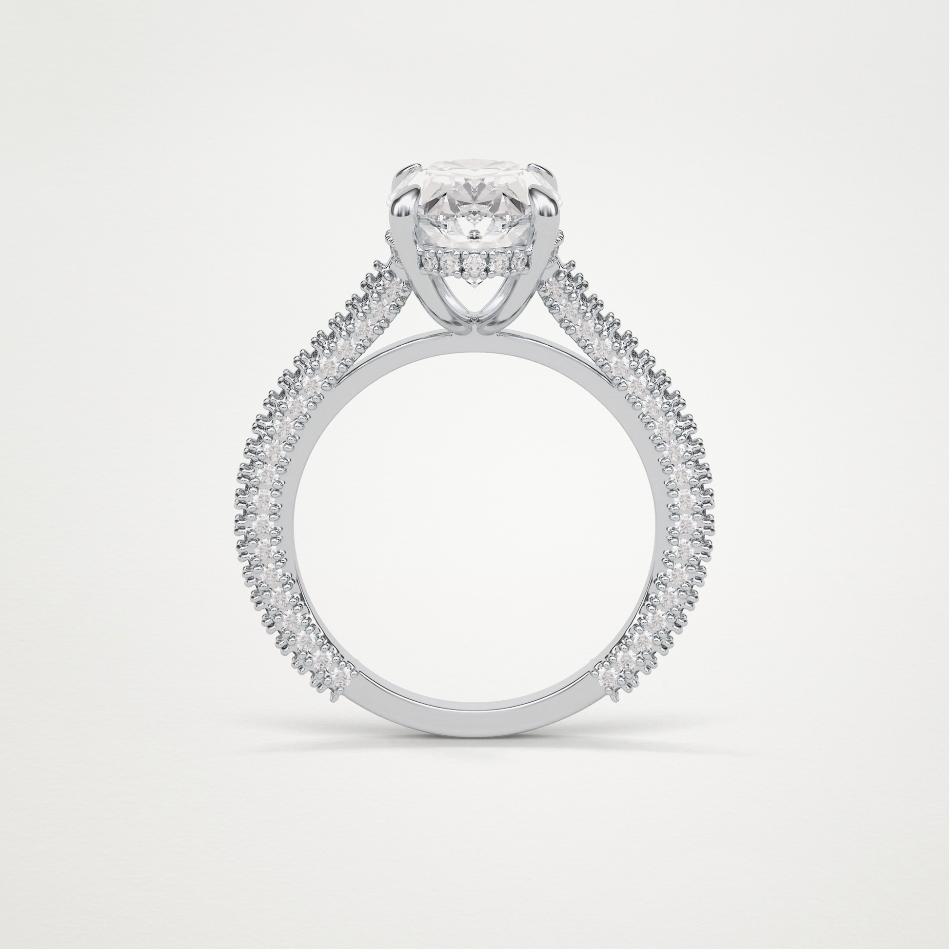 Oval Pave & Hidden Halo Lab Grown Diamond Engagement Ring