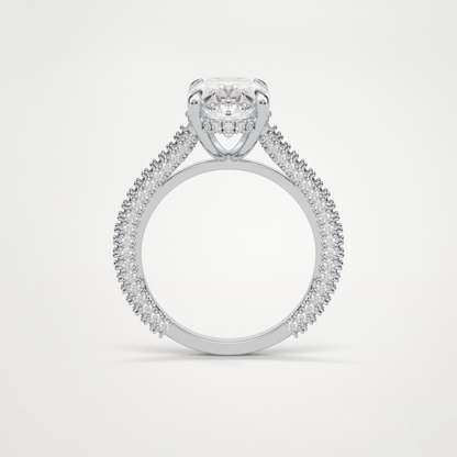 Oval Pave & Hidden Halo Lab Grown Diamond Engagement Ring