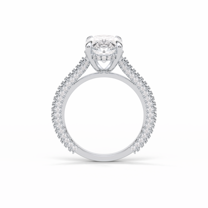 Oval Pave & Hidden Halo Lab Grown Diamond Engagement Ring