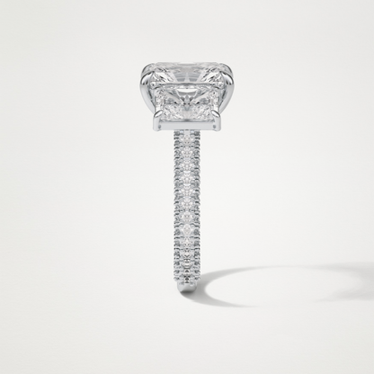 Radiant Pave & Three Stones Lab Grown Diamond Engagement Ring