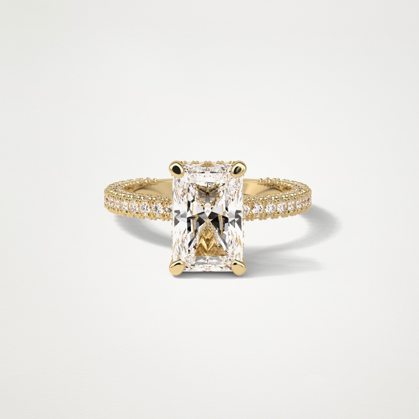 Radiant Pave & Hidden Halo Lab Grown Diamond Engagement Ring
