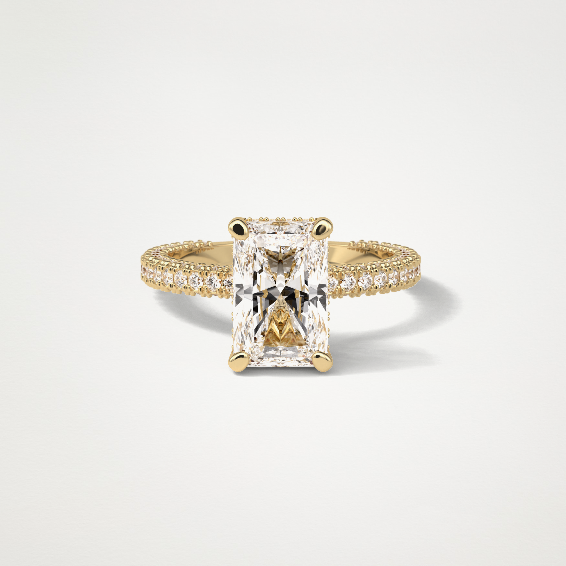 Radiant Pave & Hidden Halo Lab Grown Diamond Engagement Ring