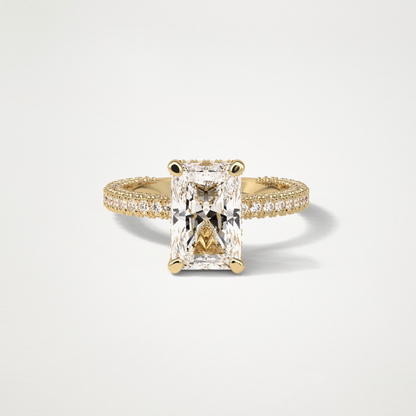 Radiant Pave & Hidden Halo Lab Grown Diamond Engagement Ring