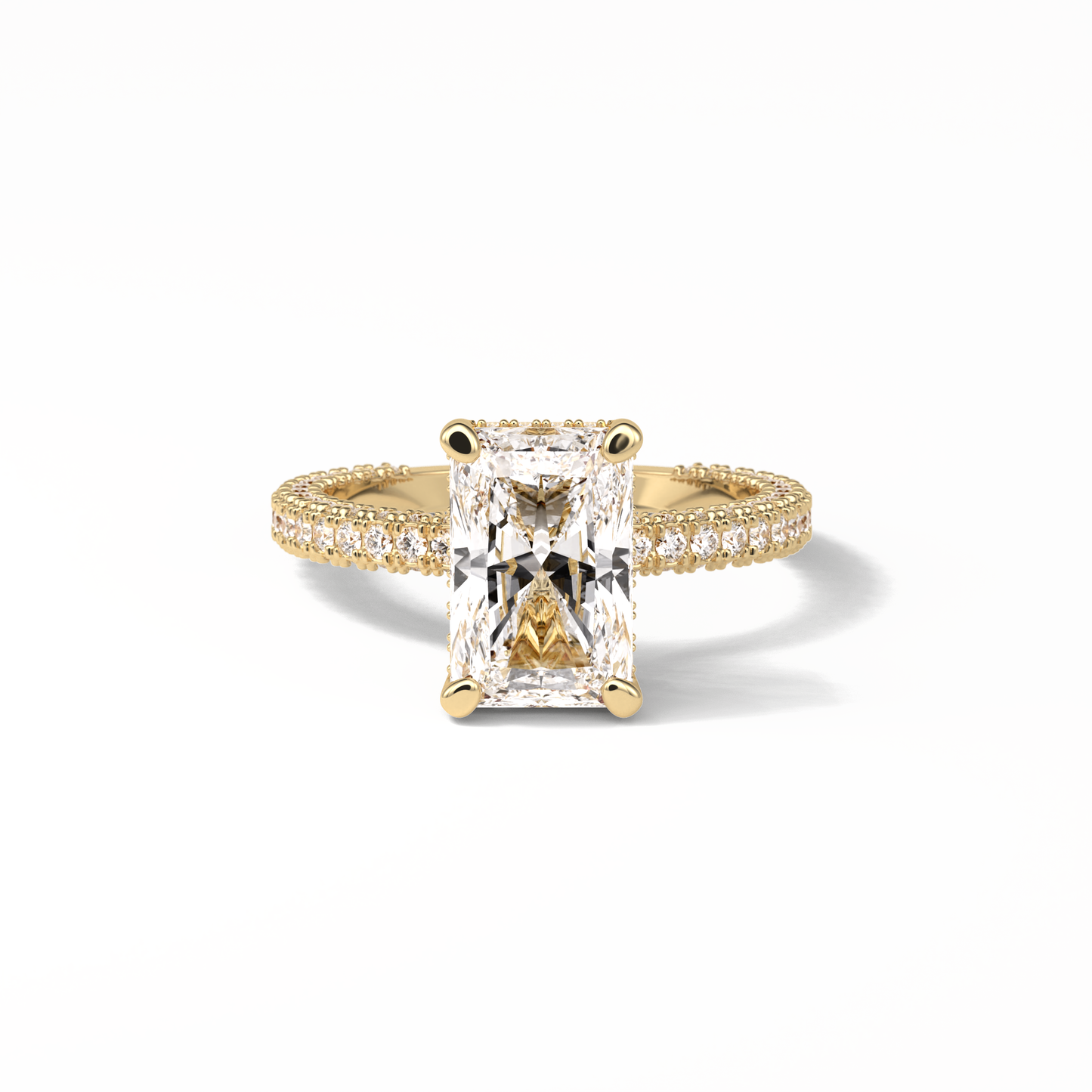 Radiant Pave & Hidden Halo Lab Grown Diamond Engagement Ring
