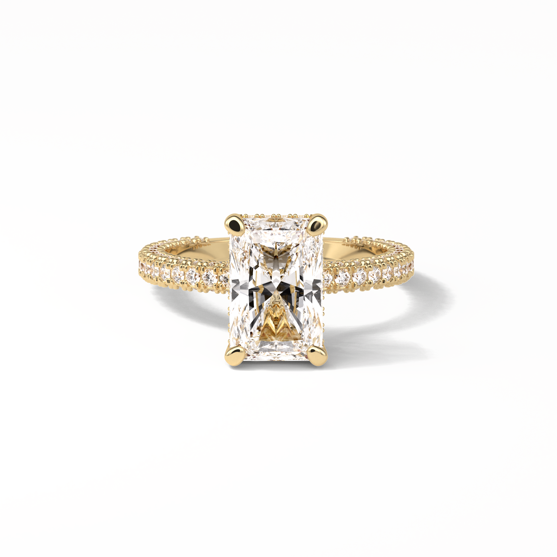 Radiant Pave & Hidden Halo Lab Grown Diamond Engagement Ring