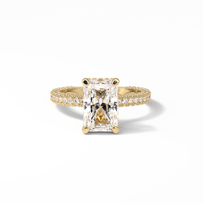 Radiant Pave & Hidden Halo Lab Grown Diamond Engagement Ring