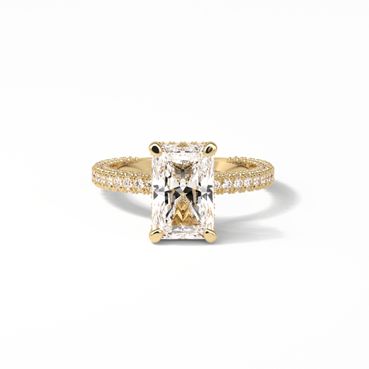 Radiant Pave & Hidden Halo Lab Grown Diamond Engagement Ring