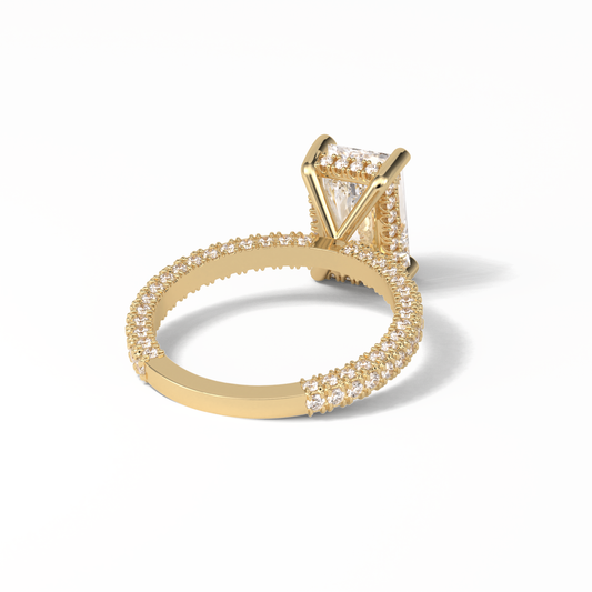 Radiant Pave & Hidden Halo Lab Grown Diamond Engagement Ring
