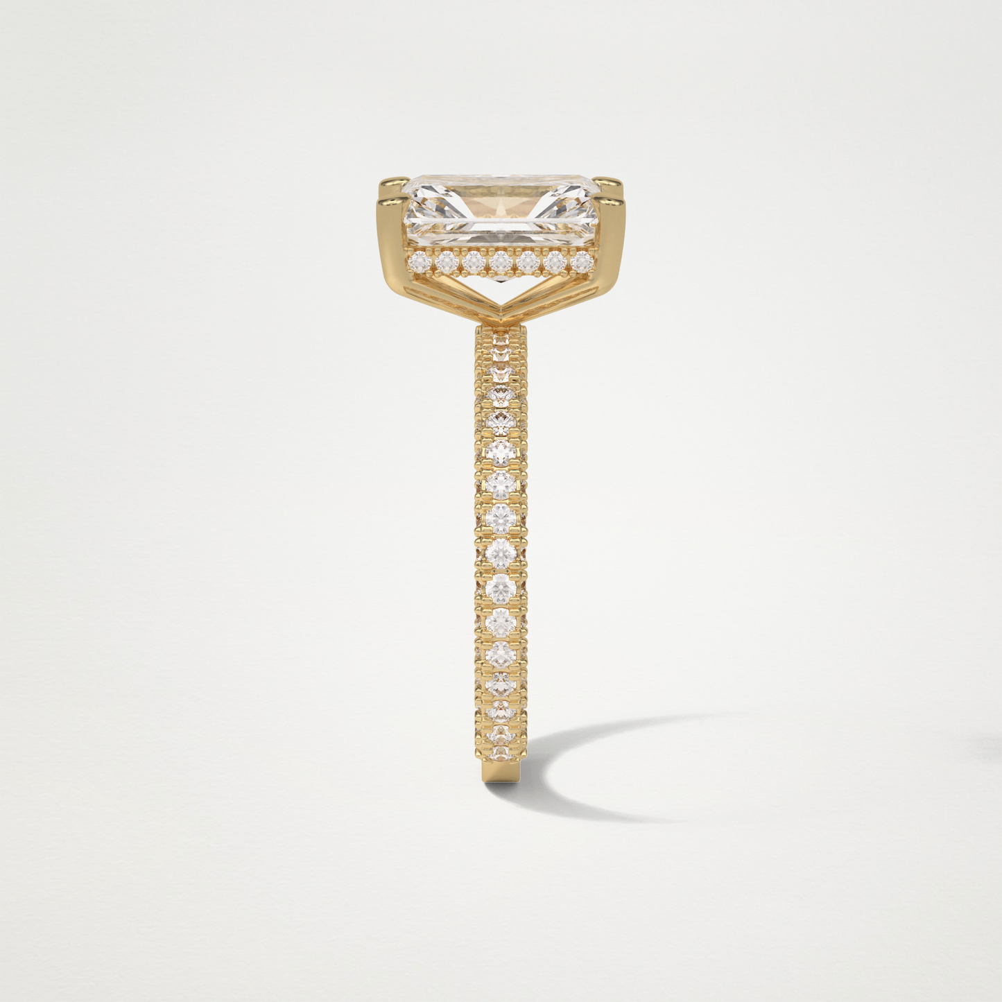 Radiant Pave & Hidden Halo Lab Grown Diamond Engagement Ring