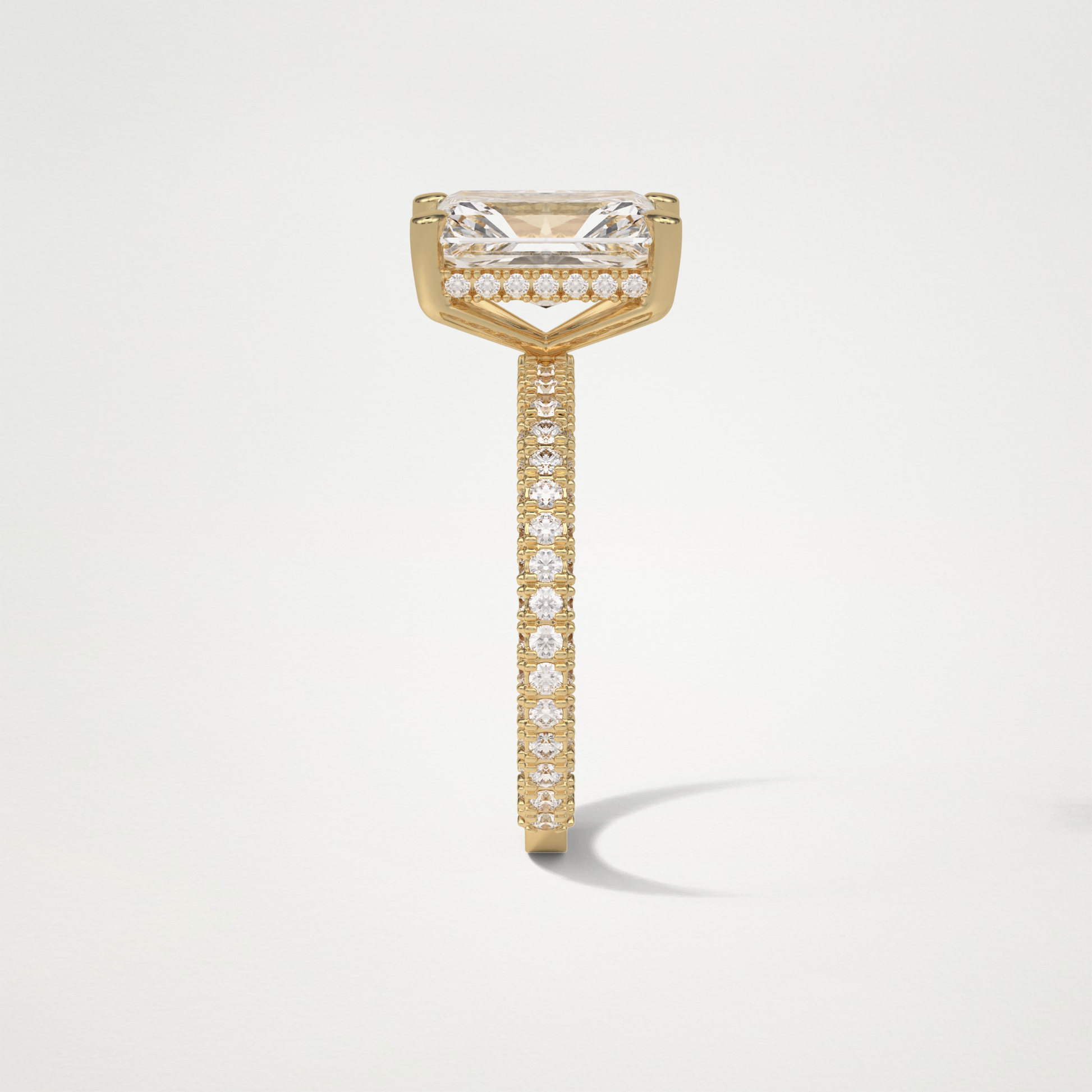 Radiant Pave & Hidden Halo Lab Grown Diamond Engagement Ring