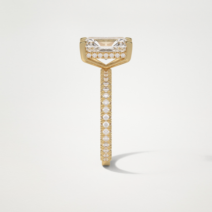 Radiant Pave & Hidden Halo Lab Grown Diamond Engagement Ring
