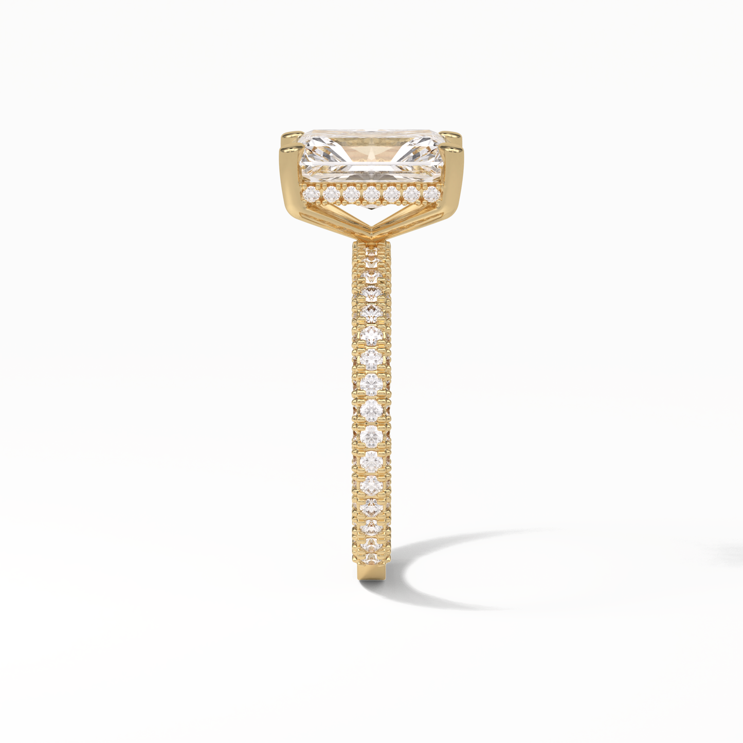 Radiant Pave & Hidden Halo Lab Grown Diamond Engagement Ring