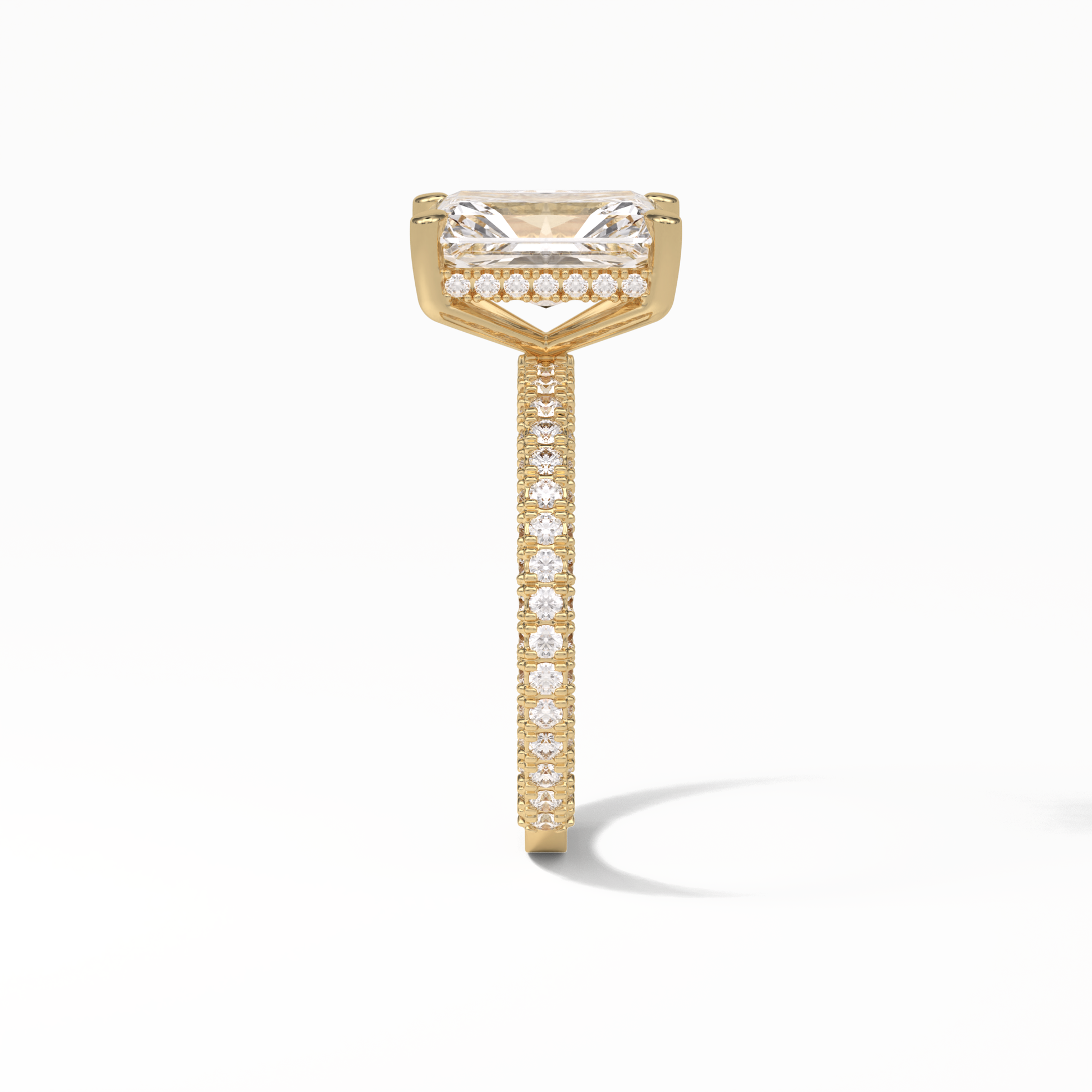 Radiant Pave & Hidden Halo Lab Grown Diamond Engagement Ring