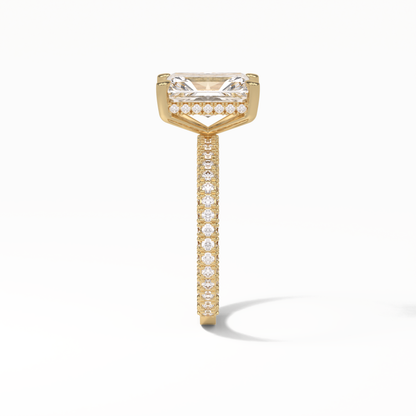 Radiant Pave & Hidden Halo Lab Grown Diamond Engagement Ring