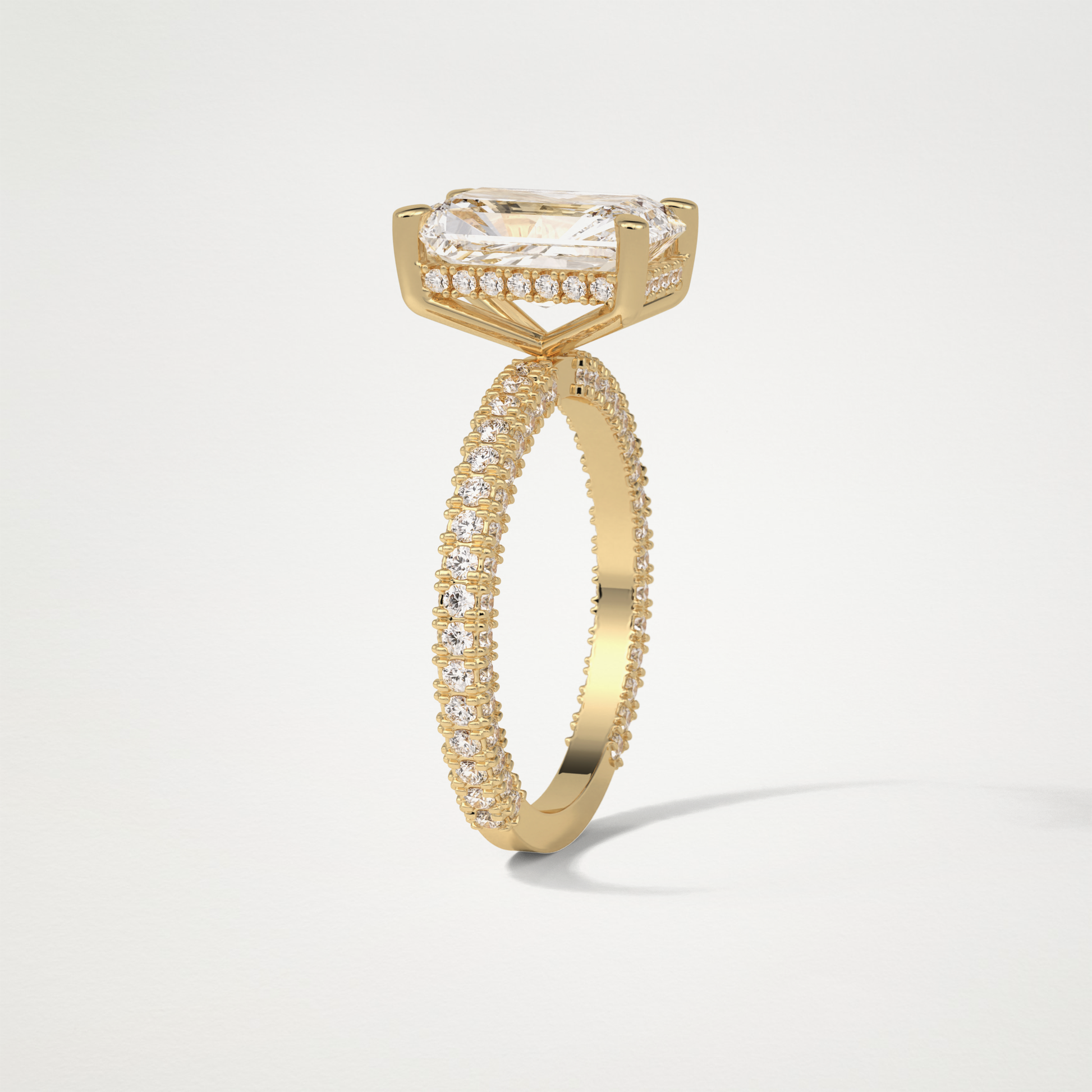 Radiant Pave & Hidden Halo Lab Grown Diamond Engagement Ring