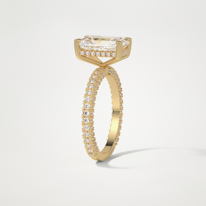 Radiant Pave & Hidden Halo Lab Grown Diamond Engagement Ring