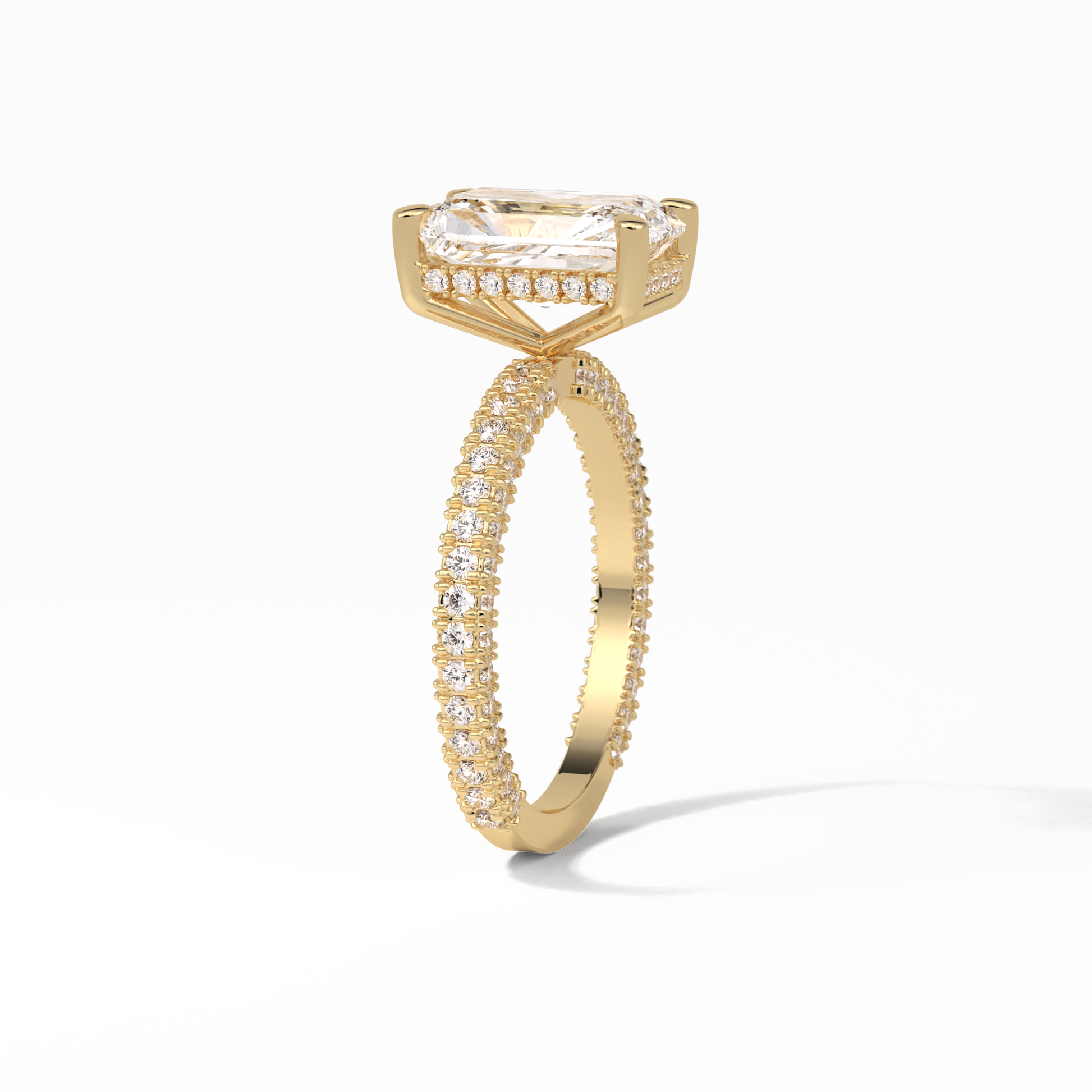 Radiant Pave & Hidden Halo Lab Grown Diamond Engagement Ring