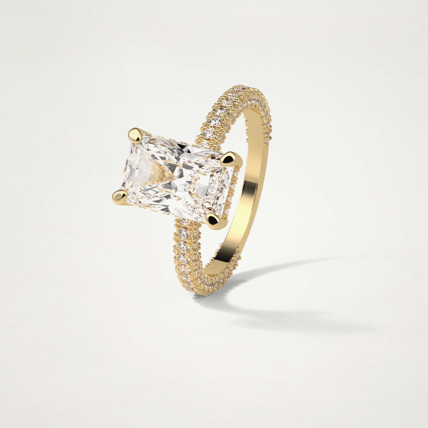Radiant Pave & Hidden Halo Lab Grown Diamond Engagement Ring