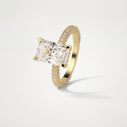 Radiant Pave & Hidden Halo Lab Grown Diamond Engagement Ring