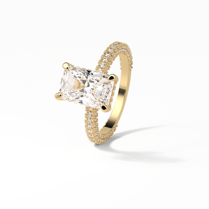 Radiant Pave & Hidden Halo Lab Grown Diamond Engagement Ring