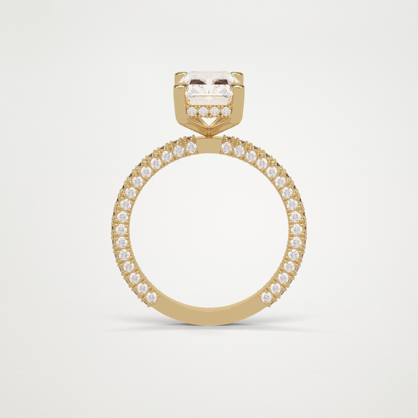 Radiant Pave & Hidden Halo Lab Grown Diamond Engagement Ring