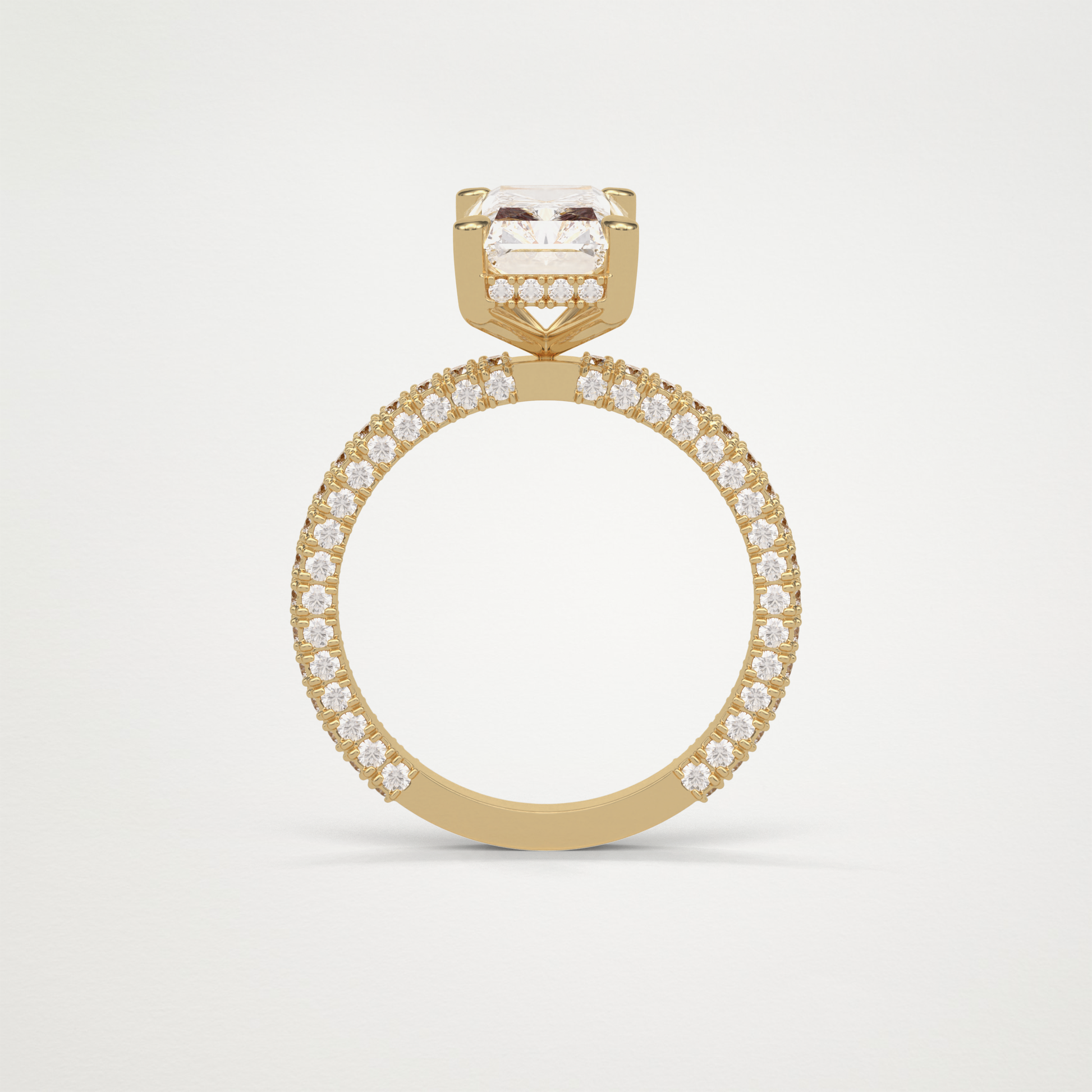 Radiant Pave & Hidden Halo Lab Grown Diamond Engagement Ring