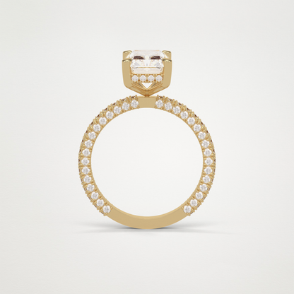 Radiant Pave & Hidden Halo Lab Grown Diamond Engagement Ring